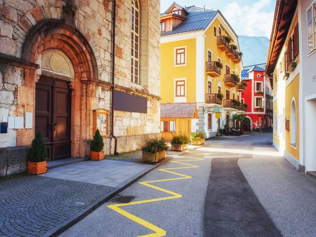 Buildings and streets. Hallstatt. Austria