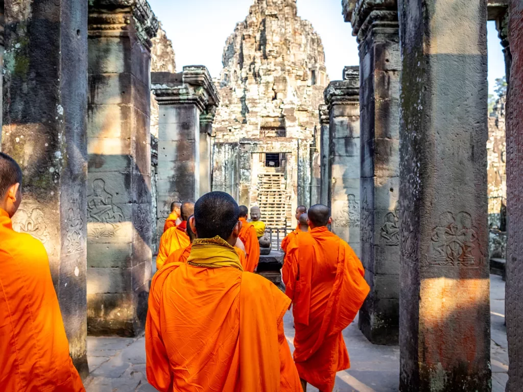 monks in orange