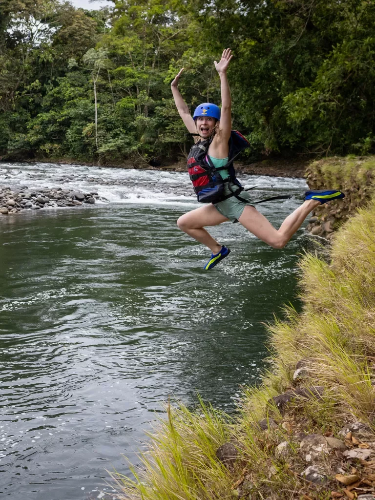 Guest With PDF Jumping into River Costa Rica