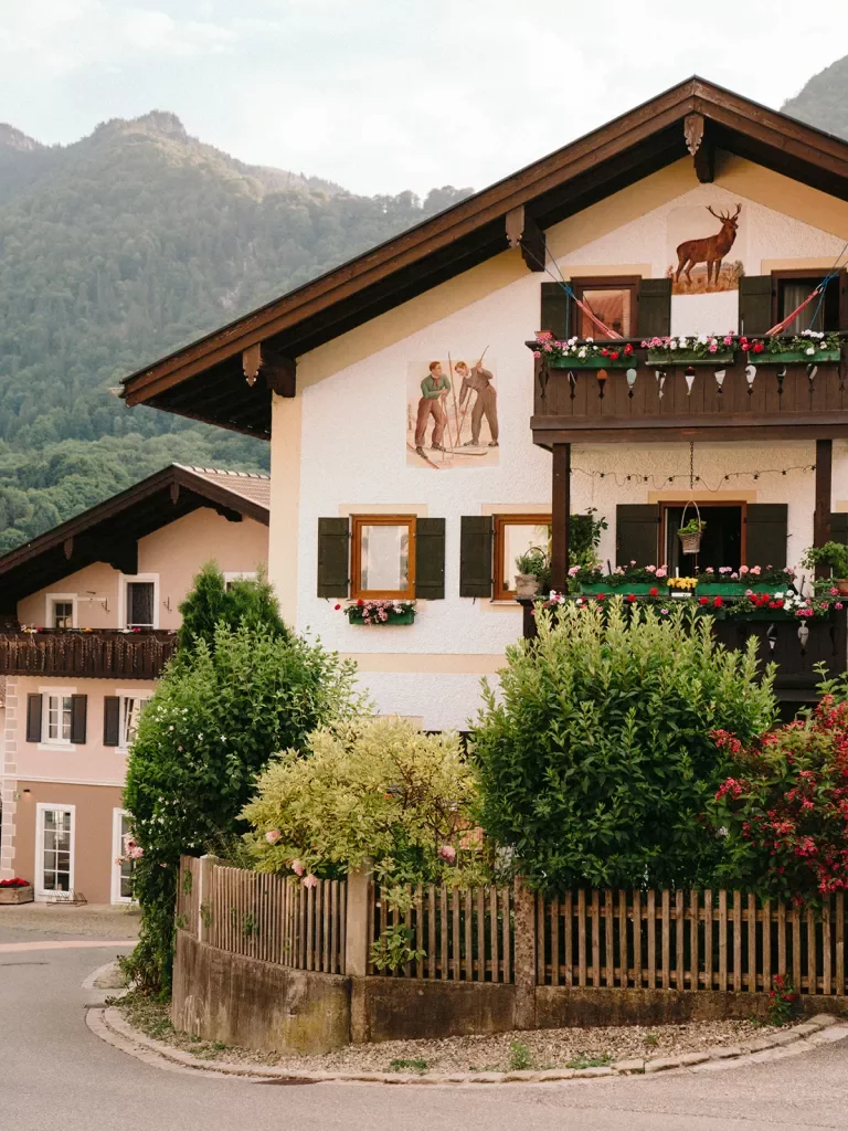 Shot of Bavarian style houses.