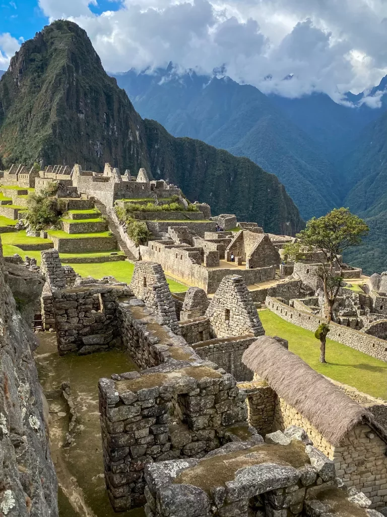 Point of view shot of Machu Picchu ruins.