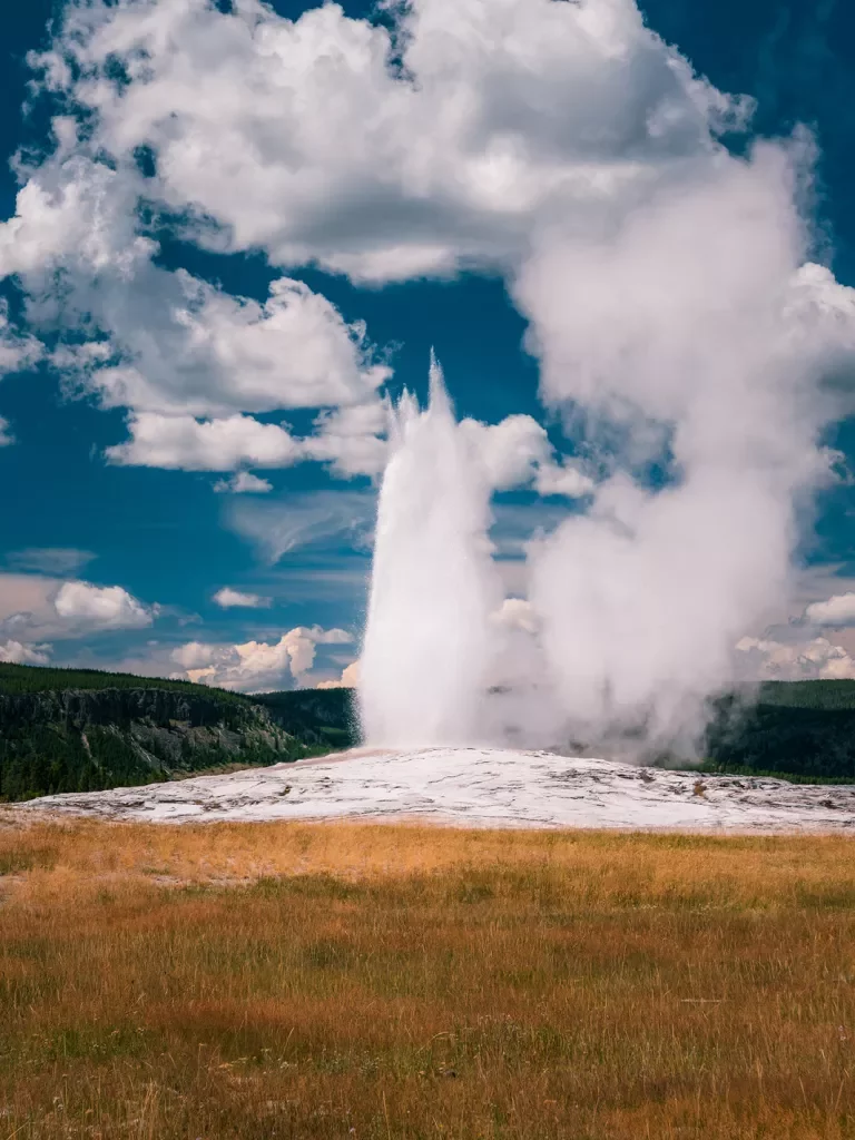 A geyser exploding 