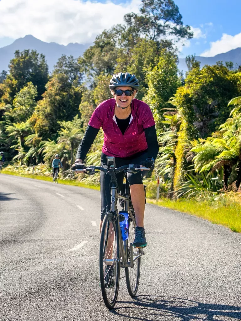 Single rider biking in New Zealand