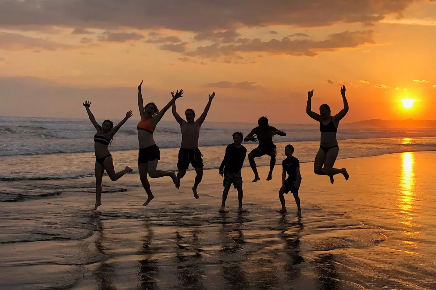 Jumping For Joy Beach Sunset Costa Rica
