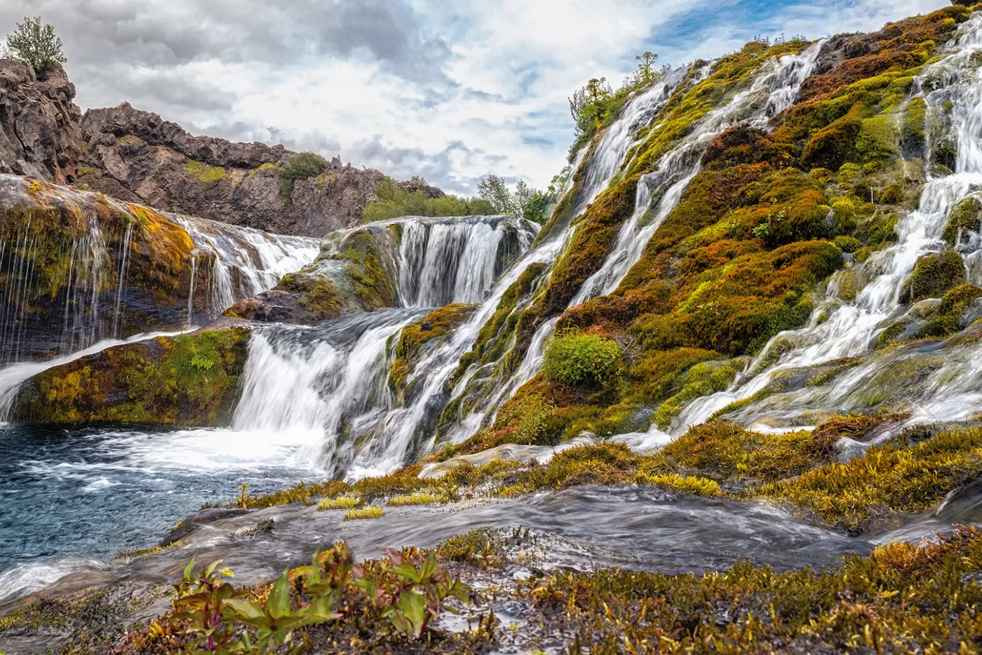 Gjain waterfalls, Iceland.