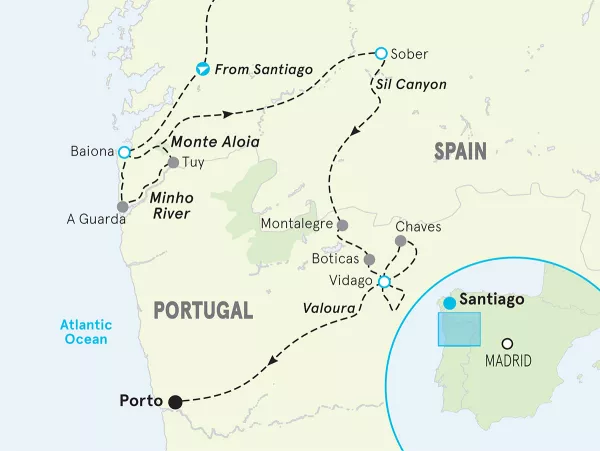 Spain A Taste of Camino de Santiago Bike Tour map