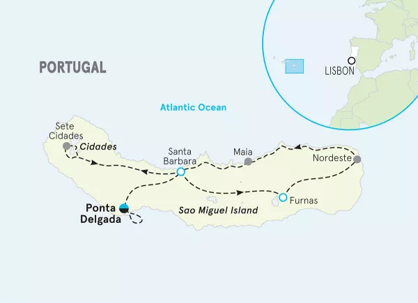 Portugal Azores Multi-Adventure Tour map