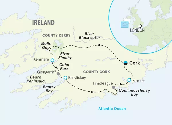 Ireland Bike Tour map