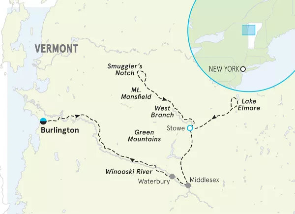 Vermont Bike Tour - Weekend Getaway map