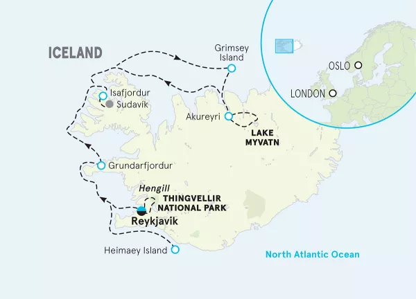 Iceland Ocean Cruise Map