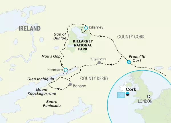 Ireland Family Multi-Adventure Tour map