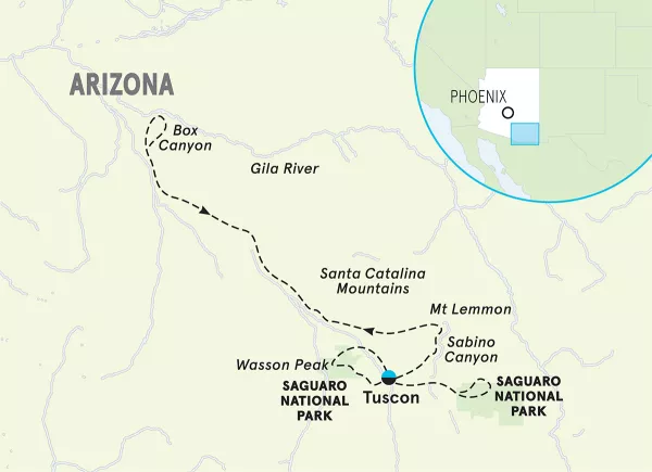 Arizona Sedona 4-Day Women's Walking and Hiking Tour map