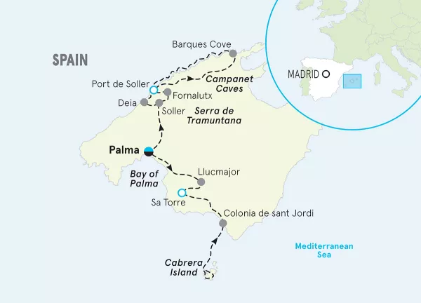 Spain Mallorca Family Multi-Adventure Tour map
