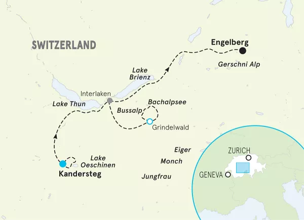 Switzerland Family Multi-Adventure Tour map