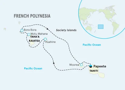 Tahiti Ocean Cruise Multi-Adventure Tour map