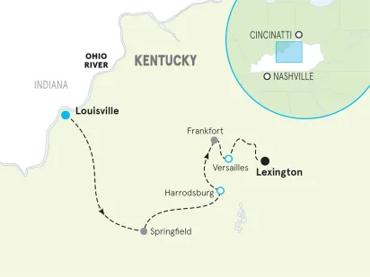 Kentucky Bike Tour map