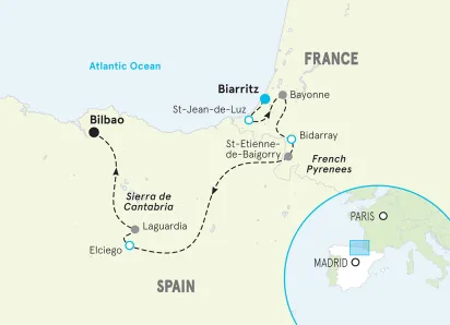 Basque Country Bike Tour map