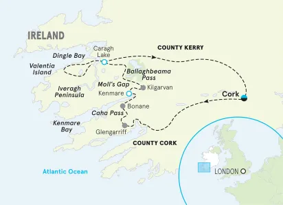 Ireland County Cork & Kerry Bike Tour map
