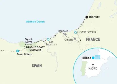 Spain Basque Country Family Multi-Adventure Tour map