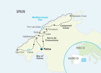 Spain Mallorca Family Multi-Adventure Tour map