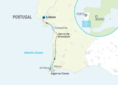 Portugal Family Multi-Adventure Tour map