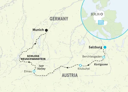 Germany and Austria Alps Walking & Hiking Tour map