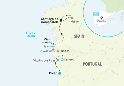 Spain A Taste of Camino de Santiago Easygoing Walking Tour map