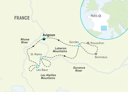 France Provence Active Culinary Walking & Hiking Tour map