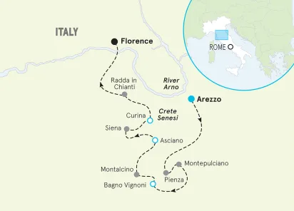 Italy Tuscany Bike Tour map