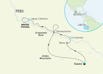 Peru Walking & Hiking Tour map