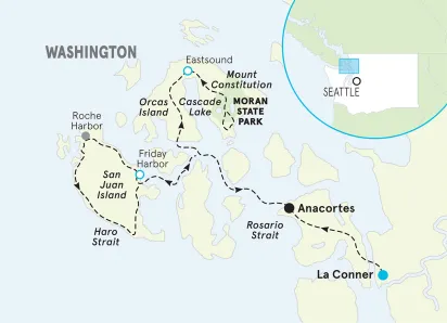 Washington San Juan Islands Bike Tour map