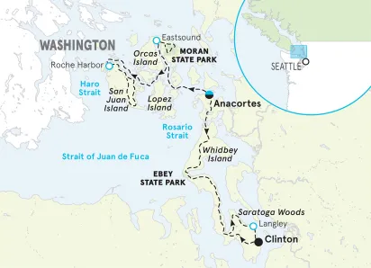 Washington San Juan Islands Multi-Adventure Tour map
