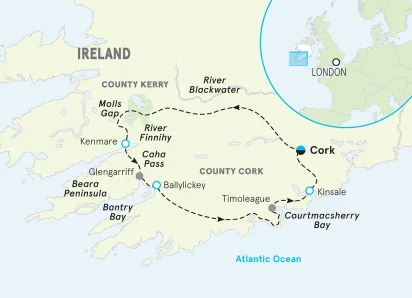 Ireland Bike Tour map