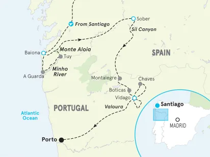 Spain A Taste of Camino de Santiago Bike Tour map