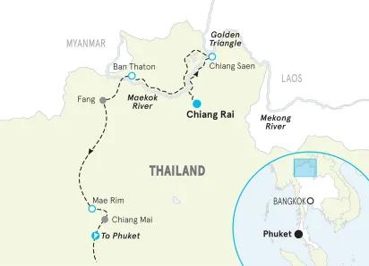 Thailand Multi-Adventure Tour map