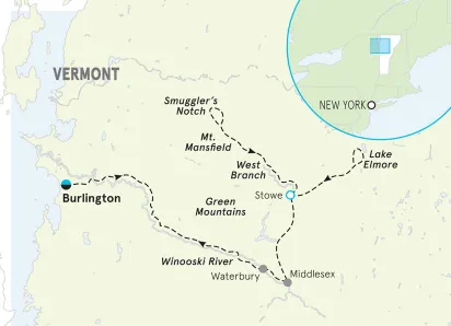 Vermont Bike Tour - Weekend Getaway map