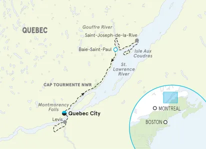 Quebec Multi-Adventure Tour map