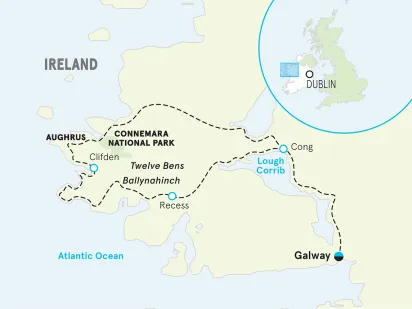 Ireland Connemara Bike Tour map