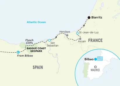 Spain Basque Country Multi-Adventure Tour map