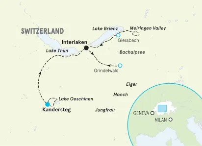 Switzerland Family Multi-Adventure Tour map