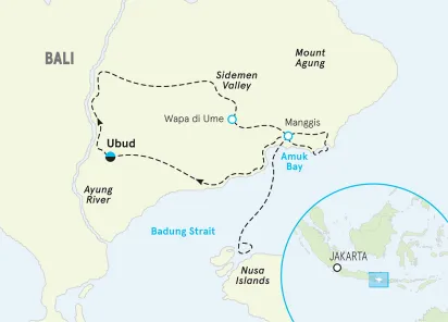 Bali Women's Multi-Adventure Tour map