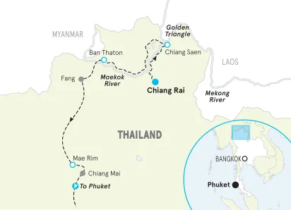 Thailand Family Multi-Adventure Tour map