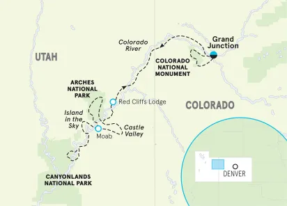 Utah Arches & Canyonlands Easygoing Walking Tour map