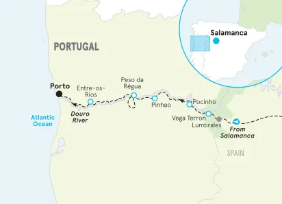Portugal Douro River Cruise Bike Tour map