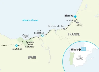 Spain Basque Country Family Multi-Adventure Tour map