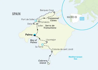 Spain Mallorca Family Multi-Adventure Tour map