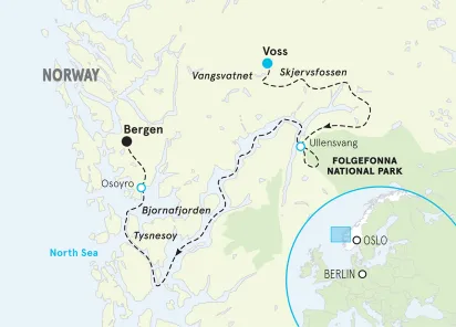 Norway Fjords Family Multi-Adventure Tour map