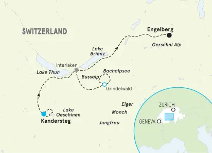 Switzerland Multi-Adventure Tour map