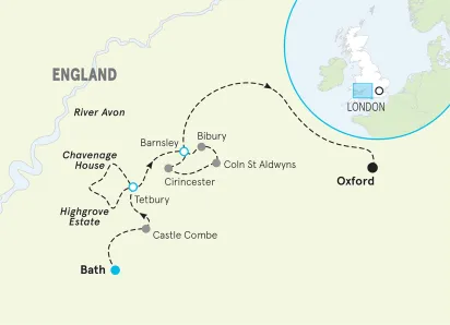 England Cotswolds Easygoing Walking Tour map