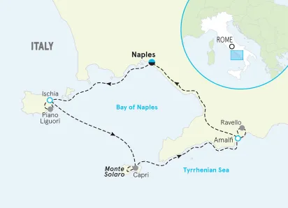 Italy Amalfi Coast Hiking and Walking Tour map